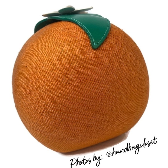 Kate Spade Orange Fruit Spice Things Up Novelty Straw Crossbody Purse Handbag - Picture 5 of 16